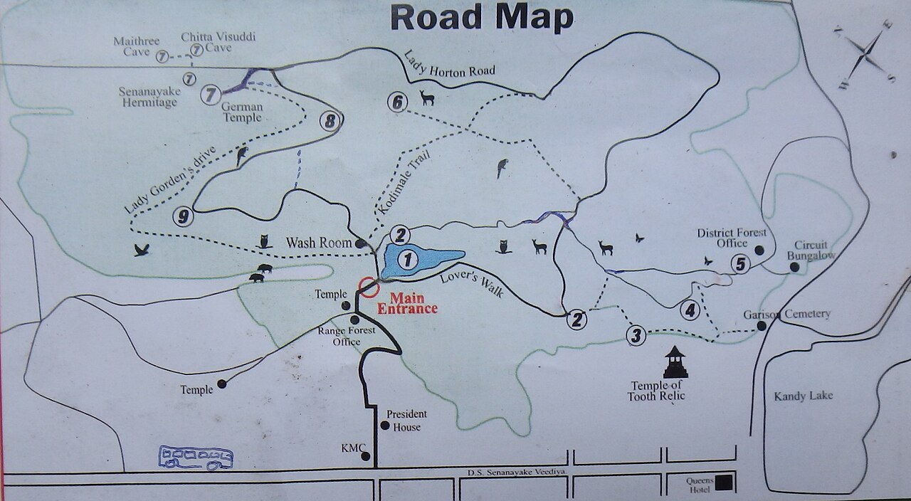 Udawattakele_Forest_Reserve_Road_Map